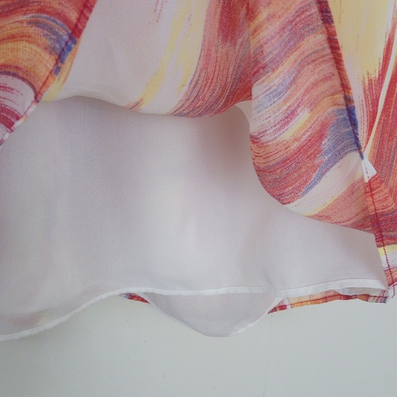 Gap Colorful Flowy Racerback Silky Lined Tank Top Blouse - Picture 5 of 12